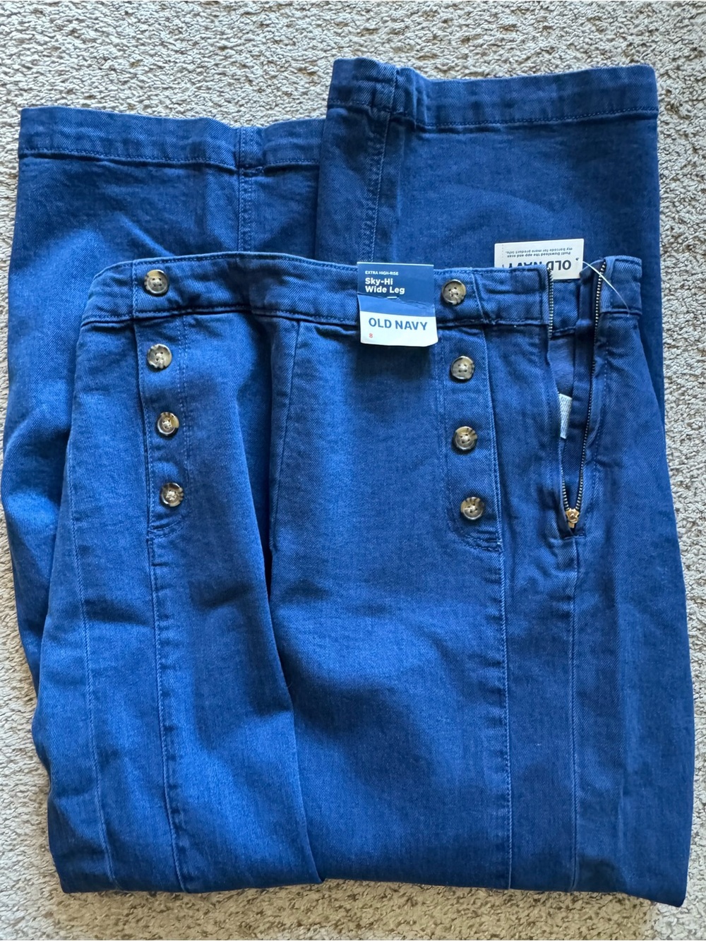 Old Navy Dark Blue High-Rise Wide Leg Jeans